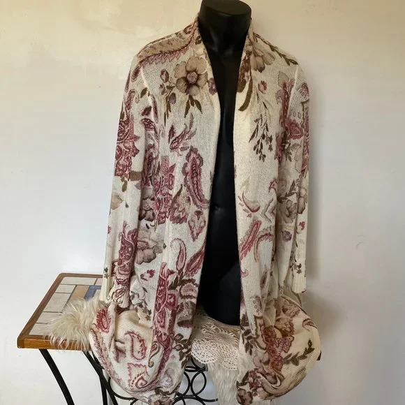 Chico's Boho Paisley Floral Cardigan - Picture 2 of 7